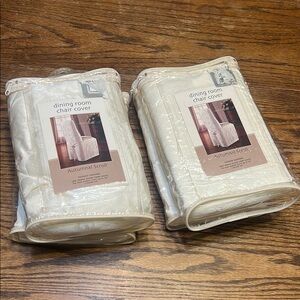 NWT Set of 4 Texstyle Autumnal Scroll Dining Room Chair Cover - Cream